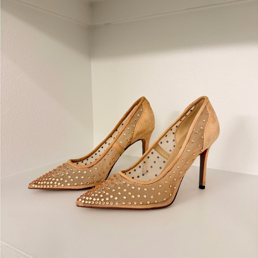 Sam Edelman Hazel Mesh Pump in Vintage Pink & Rhinestones